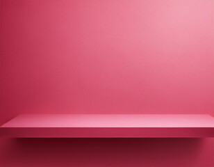 empty shelf on pink wall background for product design and presentation minimal interior design concept