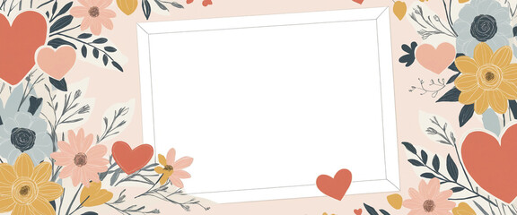 frame with hand drawn flowers