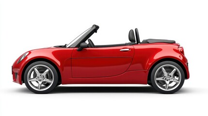 Sleek Red Convertible Sports Car Side View