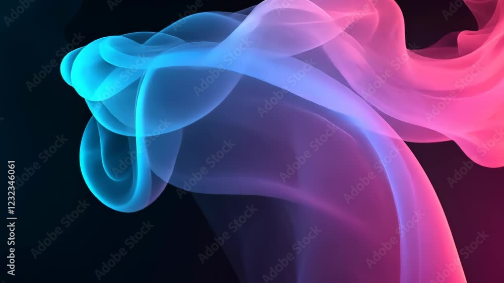 Aufkleber dynamic abstract background with moving neon particles flowing and flickering in a vibrant wave patt