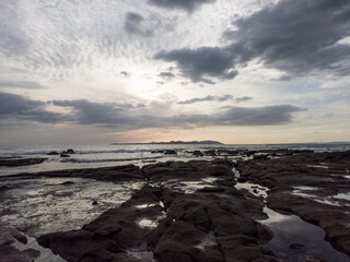 Atardecer en playa de Panama