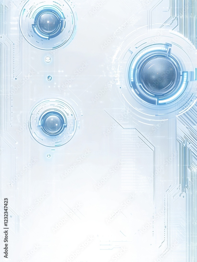 Poster advanced ai chatbot interface sleek design with glowing circuit patterns holographic chat bubbles an