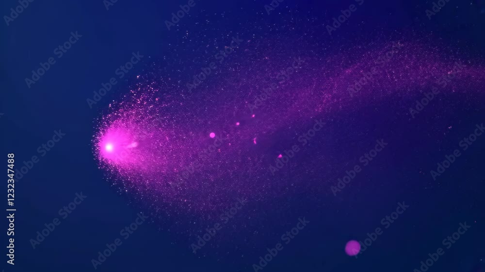 Poster vivid abstract background with bright pink and purple color splashes in dynamic motion on a deep blu
