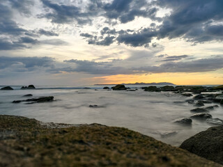 Atardecer en playa de Panama