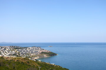 Turkish Aegean coast, picturesque landscapes of Turkey, greenery and sea, May 2023, 2