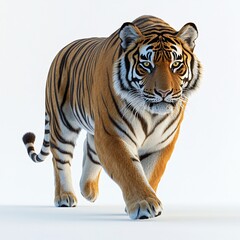 Obraz premium Majestic Siberian Tiger Walking Powerful Wild Cat Orange and Black Stripes Big Cat Portrait