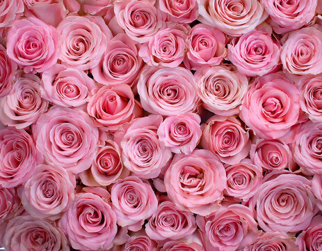 natural fresh pink roses flowers pattern wallpaper top view pink rose flower wall background