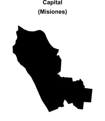 Capital department (Misiones) blank outline map