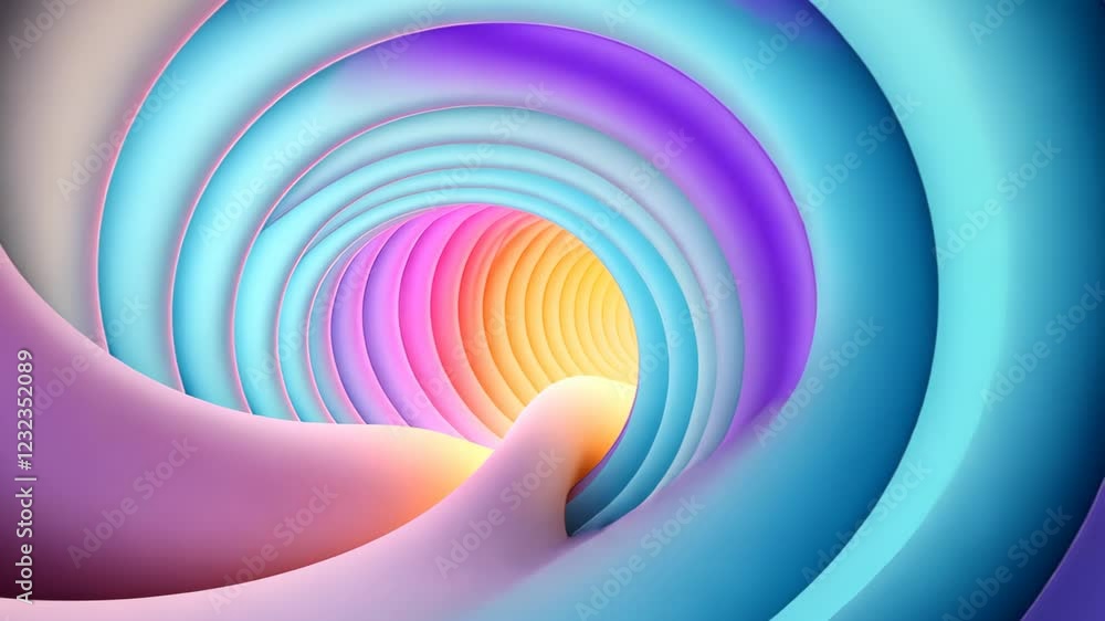 Poster abstract blurred soft gradient of magenta, blue, and orange with curved cycle pattern ideal for mode