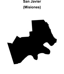 San Javier department (Misiones) blank outline map