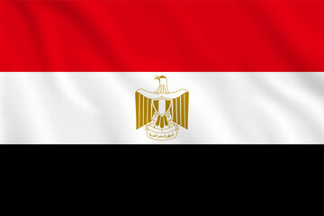 Fototapeta premium 3d illustration wavy National flag of Egyptian Country.