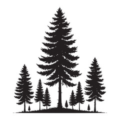 Pine Tree Silhouette - Detailed Pine Tree Shape for Designers - Pine Tree Vector - Pine Tree Illustration - Minimalist Pine Silhouette - Pine Vector - Pine Digital Art
