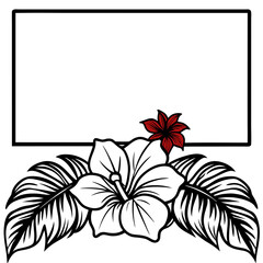 photo frame with flower and text place isolated on white background