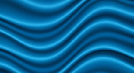 Obraz premium Blue wavy silk shiny background, grainy texture effect, poster background design. 