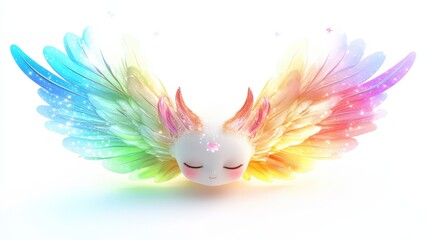 A Cute Rainbow Creature With Sparkling Wings