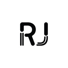 RJ monogram logo design letter text name symbol monochrome logotype alphabet character simple logo