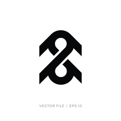 infinity or limitless symbol number 8 arrow logo