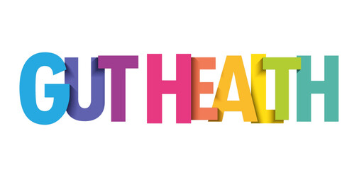 GUT HEALTH colourful vector typography banner
