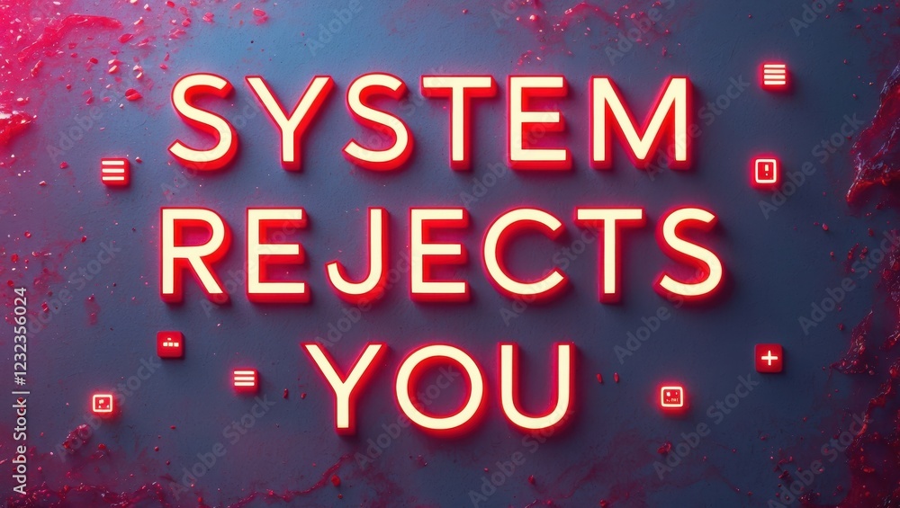 Poster neon text art with phrase 