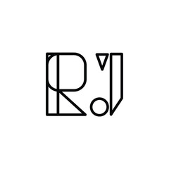 RJ monogram logo design letter text name symbol monochrome logotype alphabet character simple logo