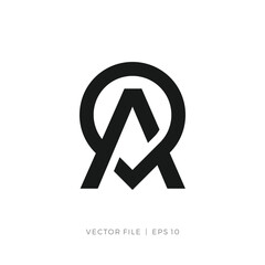 initial letter A in a pin map logo