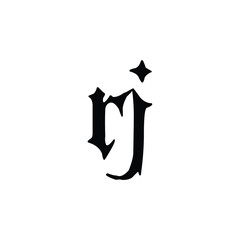 RJ monogram logo design letter text name symbol monochrome logotype alphabet character simple logo