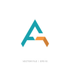 initial letter A or FA AF upright arrow logo