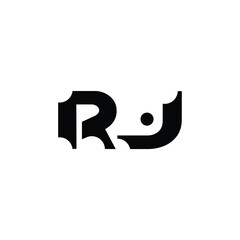 RJ monogram logo design letter text name symbol monochrome logotype alphabet character simple logo