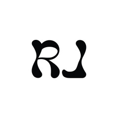 RJ monogram logo design letter text name symbol monochrome logotype alphabet character simple logo