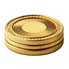 Gold coin isolated on transparent background