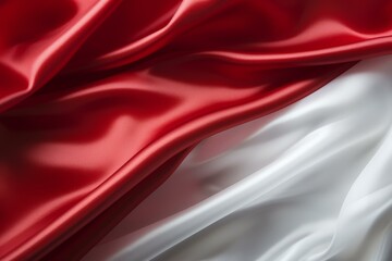 Obraz premium Smooth, luxurious satin fabric in red and white creates a beautiful backdrop