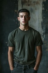 A half-shot portrait of a male fashion model 