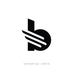 initial letter B or P wing abstract logo