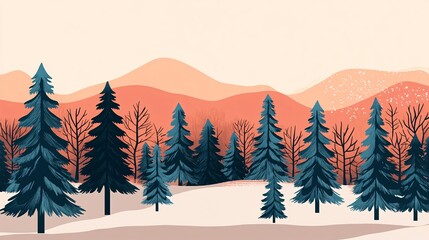 Obraz premium Festive Christmas Trees Background Vector Illustration for Holiday Design Projects