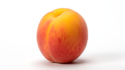 Fototapeta premium A single peach is sitting on a white background