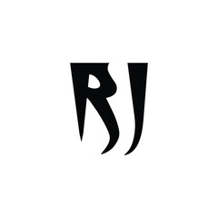 RJ monogram logo design letter text name symbol monochrome logotype alphabet character simple logo