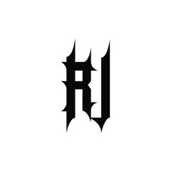 RJ monogram logo design letter text name symbol monochrome logotype alphabet character simple logo