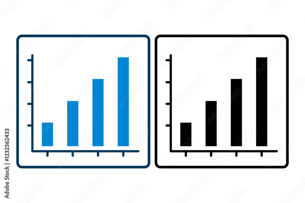 Poster bar chart icon vector. icon related to graph and seo . suitable for web site, app, user interfaces, 