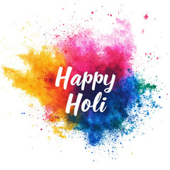 Obraz premium Happy Holi text on transparent or white background