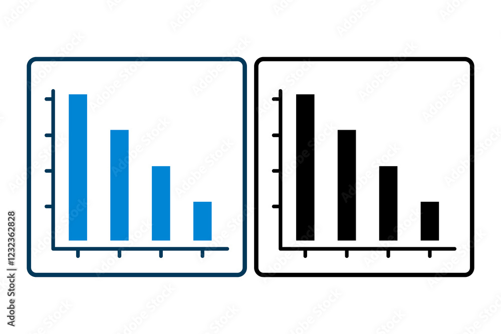 Poster graph drop icon vector. icon related to graph and seo . suitable for web site, app, user interfaces,