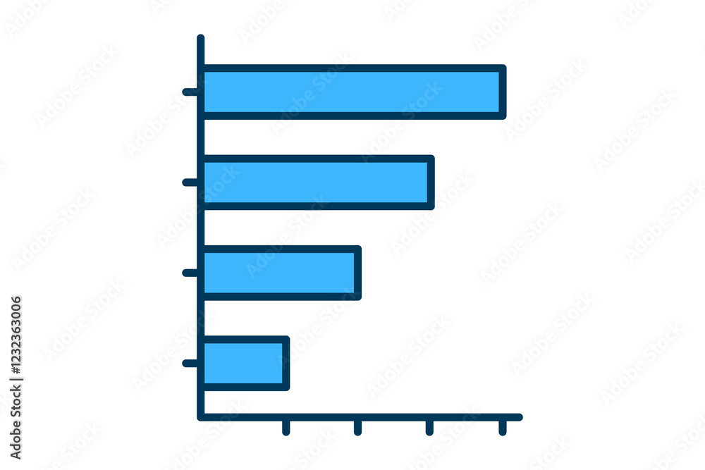 Poster bar chart icon vector. icon related to graph and seo . suitable for web site, app, user interfaces, 
