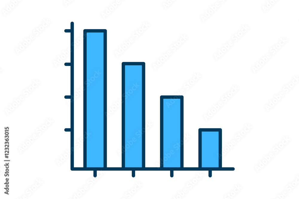 Poster graph drop icon vector. icon related to graph and seo . suitable for web site, app, user interfaces,