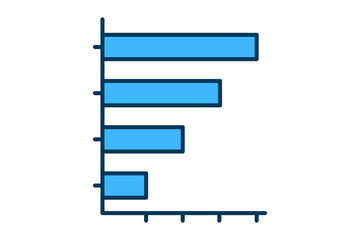 Obraz premium bar chart icon vector. Icon related to graph and seo . suitable for web site, app, user interfaces, printable etc. flat line icon style. simple vector design editable