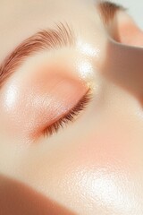 Fototapeta premium Cheekbone close-up highlighting sunspots under soft lighting