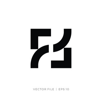 initial letter FF of FT ambigram logo