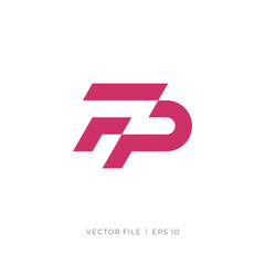 initial letter FP PF italic logo