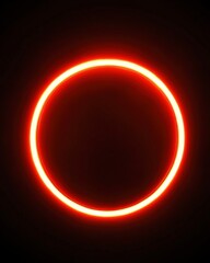 Bright Red Neon Circle Glow on Dark Background for Stunning Visuals