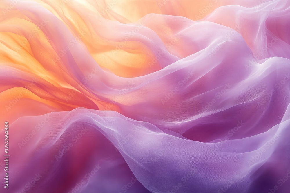 Aufkleber soft waves of colored fabric flow gently, creating a warm, atmospheric backdrop with layered texture