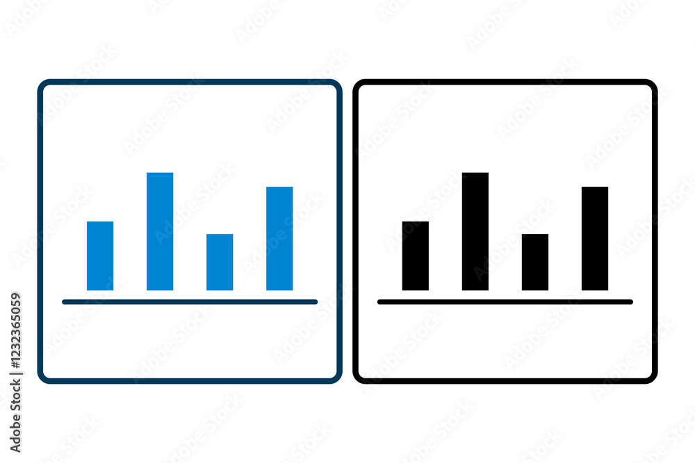 Poster bar chart icon vector. icon related to graph and seo . suitable for web site, app, user interfaces, 