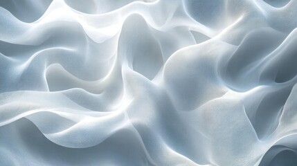 Obraz premium Abstract White Fabric with Layered Waves
